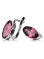 Vintage Sterling Silver Ruby Earrings - Russian Soviet Style vec001s