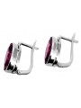 Boucles d'oreilles en argent sterling 925, Rubis vintage vec001s