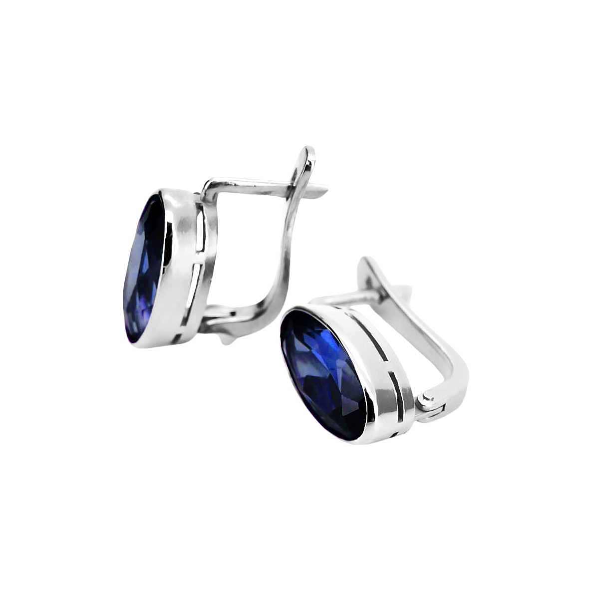 Boucles d'oreilles en argent sterling 925, Saphi vec001s