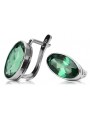 Boucles d'oreilles en argent sterling 925, Émeraudes vintage. vec001s