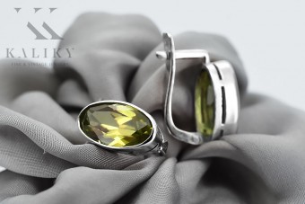 Cercei vintage din argint 925, Peridot galbe vec001s