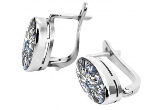 Boucles d'oreilles en argent sterling 925, Zirco vintage. vec001s