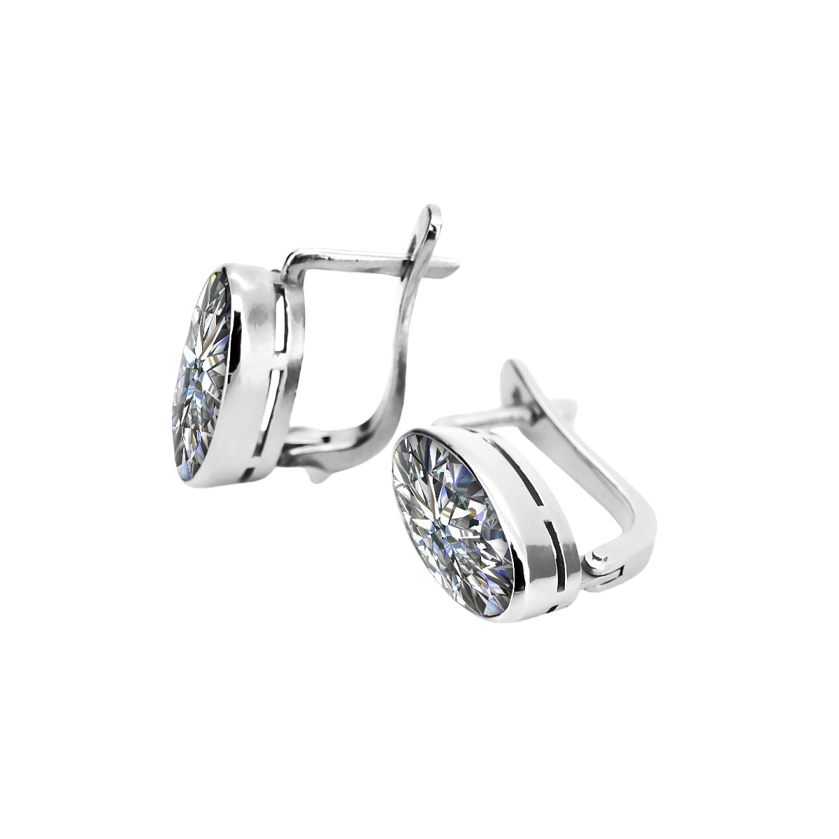 Boucles d'oreilles en argent sterling 925, Zirco vintage. vec001s