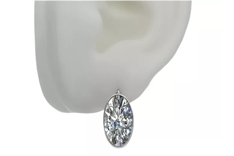 Boucles d'oreilles en argent sterling 925, Zirco vintage. vec001s