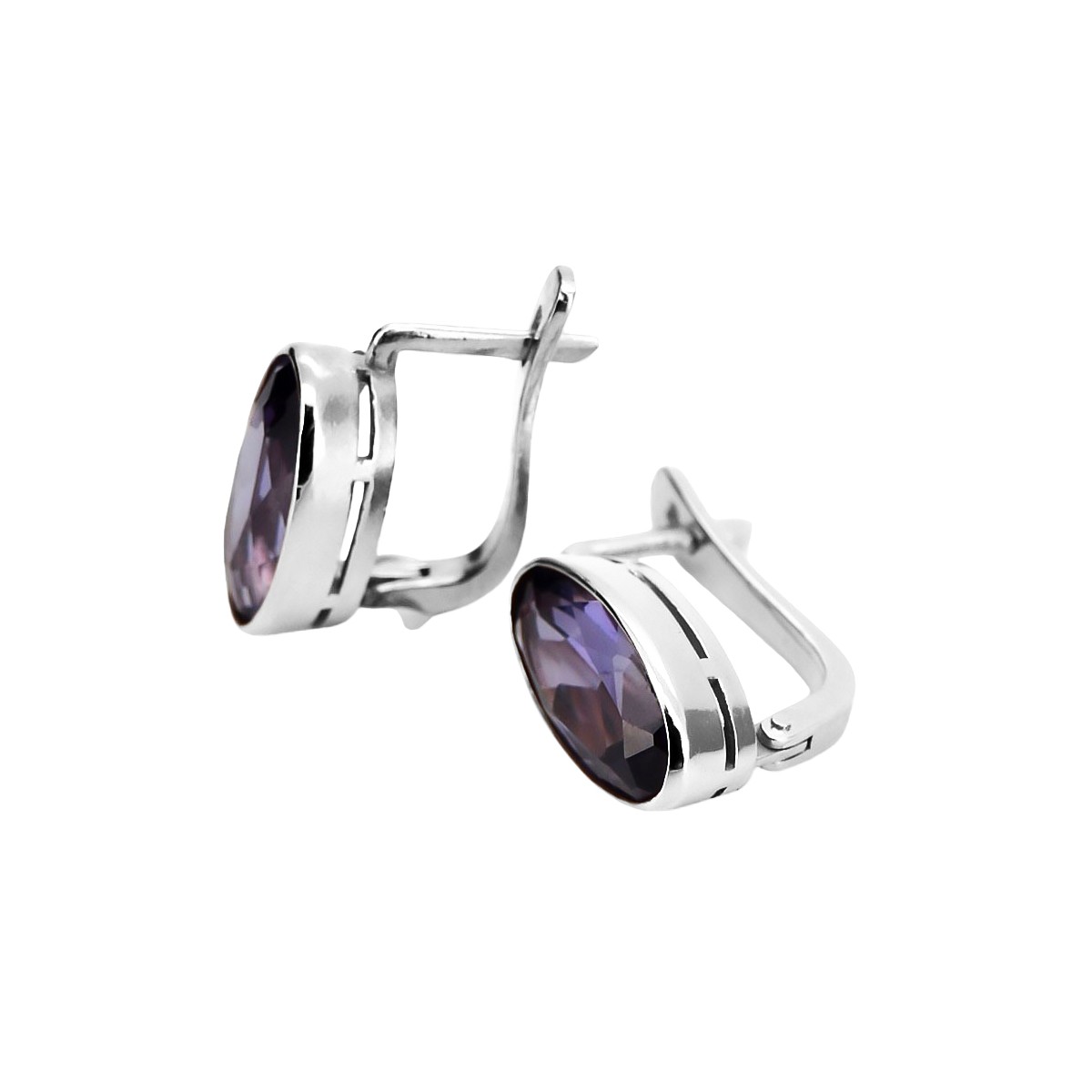 Boucles d'oreilles en argent sterling 925, Alexandrite vintage vec001s