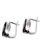 Vintage Sterling Silver 925 Alexandrite Earrings - Russian Soviet Style vec001s