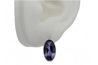 Pendientes de Plata de ley 925 con Alejandrita Vintage. vec001s