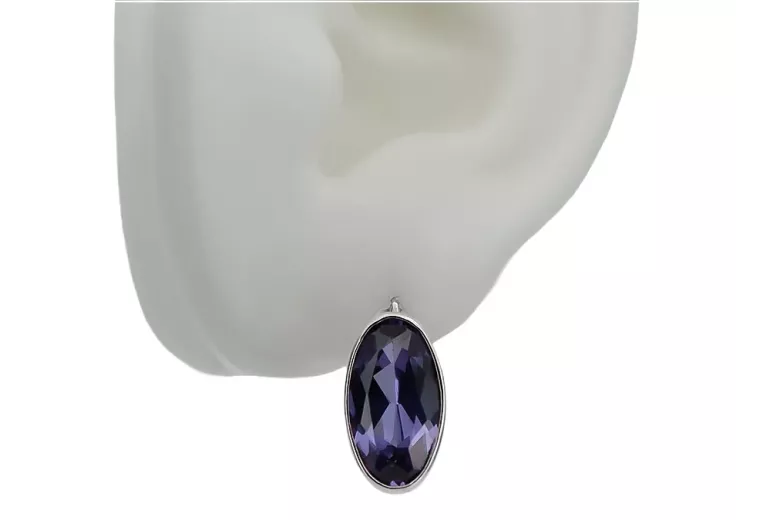 Boucles d'oreilles en argent sterling 925, Alexandrite vintage vec001s