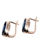 Sterling Silver Rose Gold Plated Aquamarin Earrings Vintage Vec001rp vec001rp