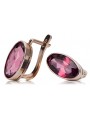 Sterling Silver Rose Gold Plated, Ruby Vintage Earrings vec001rp