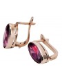 Sterling Silver Rose Gold Plated, Ruby Vintage Earrings vec001rp