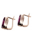 Boucles d'oreilles en argent sterling plaqué or rose, Rubi vec001rp