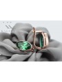 Vintage Sterling Silver Rose Gold Plated Emerald Earrings vec001rp