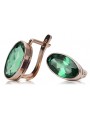 Vintage Sterling Silver Rose Gold Plated Emerald Earrings vec001rp