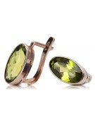 Sterling Silver Rose Gold Plated Peridot Earrings vec001rp