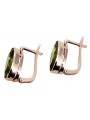 Sterling Silver Rose Gold Plated Peridot Earrings vec001rp