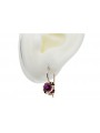 Boucles d'oreilles rubis en or rose 14 carats, style vintage d'origine russe soviétique vec035  style vec035