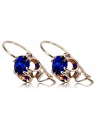 "Boucles d'oreilles en saphir et or rose 14 carats d'origine vintage vec035 - Style soviétique russe" style vec035