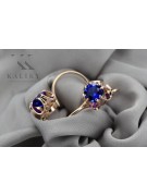 Vintage Soviet-Style 14K Rose Gold Sapphire Earrings vec035 vec035