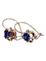 Vintage Soviet-Style 14K Rose Gold Sapphire Earrings vec035 vec035