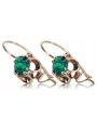 Emerald Accent Vintage 14K Rose Gold Earrings from Soviet Russia vec035 vec035