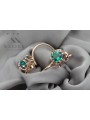 Emerald Accent Vintage 14K Rose Gold Earrings from Soviet Russia vec035 vec035