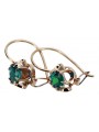 Emerald Accent Vintage 14K Rose Gold Earrings from Soviet Russia vec035 vec035