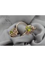 Pendientes de Peridoto y Oro Rosa Antiguo 14k Vec035, Estilo Vintage Soviético Ruso style vec035