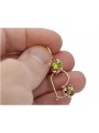 Pendientes de Peridoto y Oro Rosa Antiguo 14k Vec035, Estilo Vintage Soviético Ruso style vec035