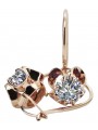 Classic Soviet Era 14K Rose Gold Zircon Earrings vec035 vec035