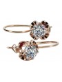 Boucles d'oreilles en zircon rose et or 14 carats vintage d'origine russe soviétique style vec035