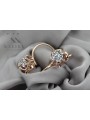 Boucles d'oreilles en zircon rose et or 14 carats vintage d'origine russe soviétique style vec035