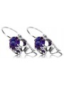 Boucles d'oreilles en argent sterling 925, Alexandrite Vintage soviétique. vec035s