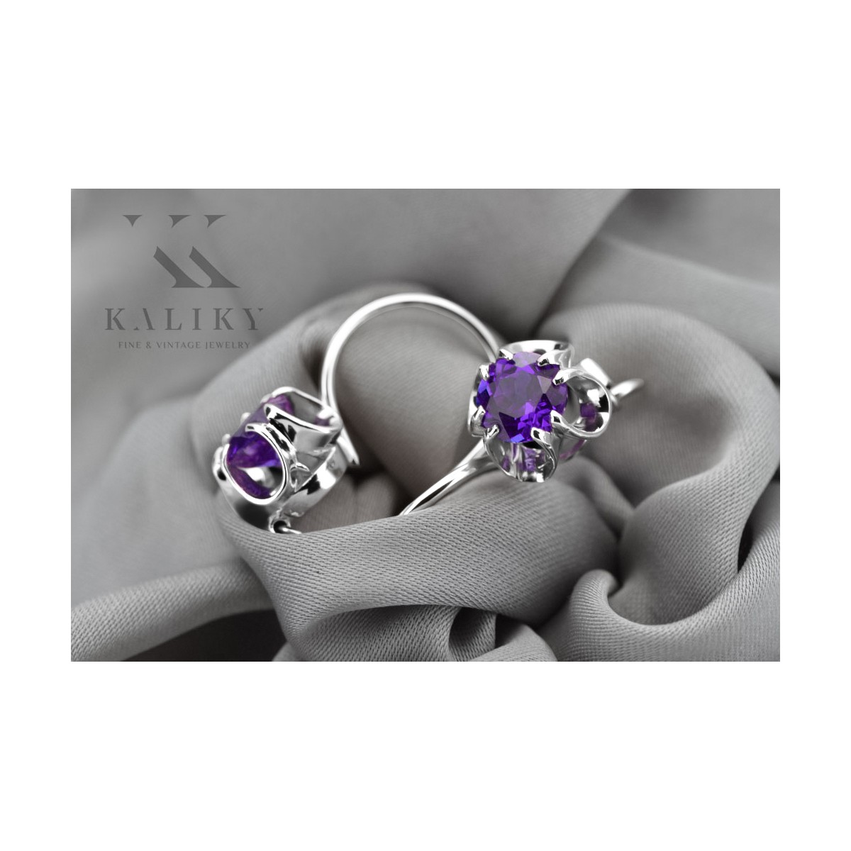 Boucles d'oreilles en argent sterling 925, Alexandrite Vintage soviétique. vec035s