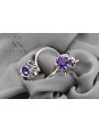 Boucles d'oreilles en argent sterling 925, Alexandrite Vintage soviétique. vec035s