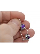 Boucles d'oreilles en argent sterling 925, Alexandrite Vintage soviétique. vec035s