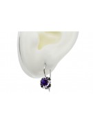 Boucles d'oreilles en argent sterling 925, Alexandrite Vintage soviétique. vec035s