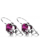 Sterling Silver 925 Amethyst Gemstone Earrings Vintage Russian Soviet vec035s