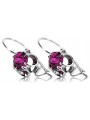 Boucles d'oreilles en argent sterling 925, Améthyste Vintage. vec035s