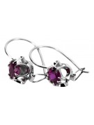 Sterling Silver 925 Amethyst Gemstone Earrings Vintage Russian Soviet vec035s