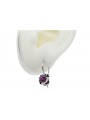 Sterling Silver 925 Amethyst Gemstone Earrings Vintage Russian Soviet vec035s