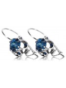 Boucles d'oreilles en argent sterling 925, Aigue-marine vintage russe soviétique vec035s