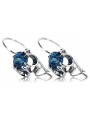 Boucles d'oreilles en argent sterling 925, Aigue-marine vintage russe soviétique vec035s