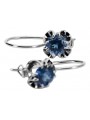 Boucles d'oreilles en argent sterling 925, Aigue-marine vintage russe soviétique vec035s