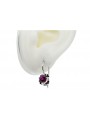 Boucles d'oreilles en argent sterling 925, Rubis vintage. vec035s