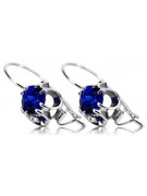 Sterling Silver 925 Sapphire Drop Earrings Vintage Russian Soviet vec035s