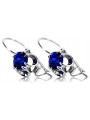 Sterling Silver 925 Sapphire Drop Earrings Vintage Russian Soviet vec035s