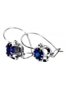 Sterling Silver 925 Sapphire Drop Earrings Vintage Russian Soviet vec035s