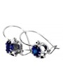 Sterling Silver 925 Sapphire Drop Earrings Vintage Russian Soviet vec035s