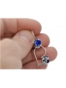 Sterling Silver 925 Sapphire Drop Earrings Vintage Russian Soviet vec035s